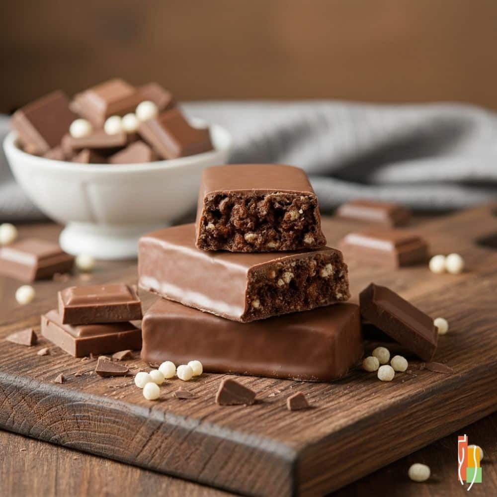 Barre protéinée choco-croustillante, 15g protéines, 12g fibres, 160 kcal, collation gourmande, gestion de poids, Clinique Maigrir en Santé.