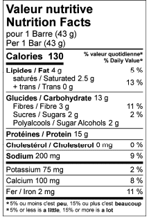 Barre protéinée chocolat noir framboise, 15g protéines, 150 calories, Clinique Maigrir en Santé.