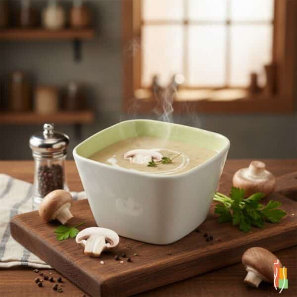 Soupe protéinée crème de champignons, 15g protéines, onctueuse, repas réconfortant, Clinique Maigrir en Santé.