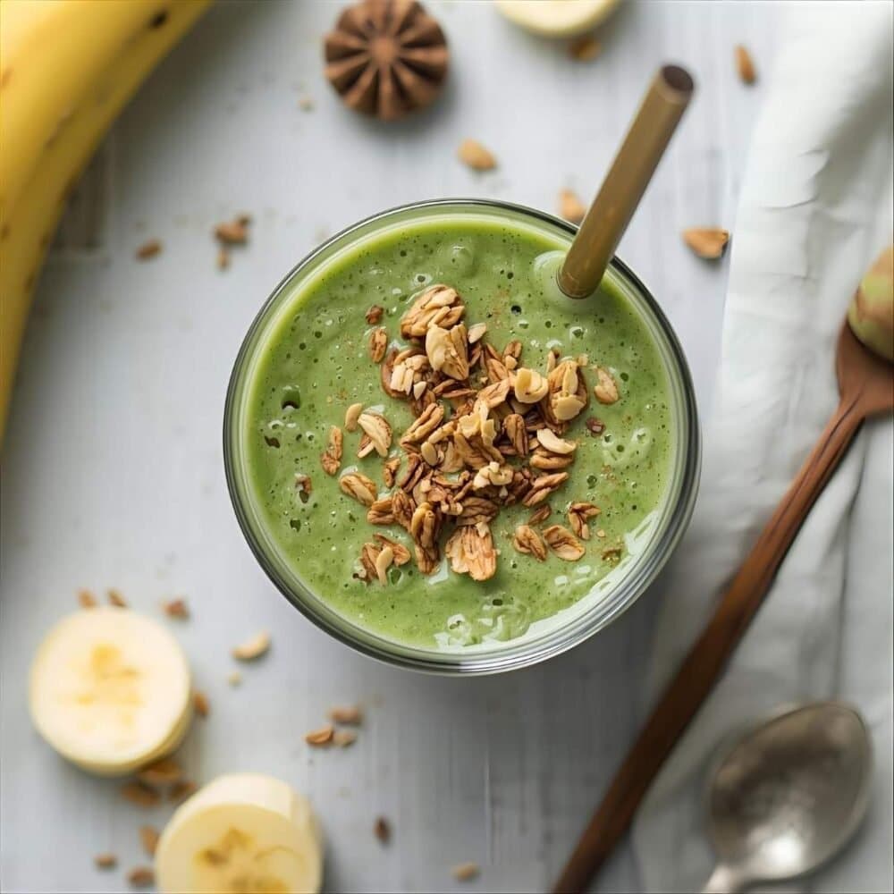 Recette smoothie vert à la banane, vanille et chou kale. Boisson détox, riche en vitamines et protéines de la Clinique Maigrir en Santé.