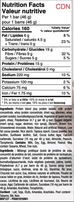 Barre protéinée intensément chocolatée, 15g protéines, 160 calories, Clinique Maigrir en Santé.