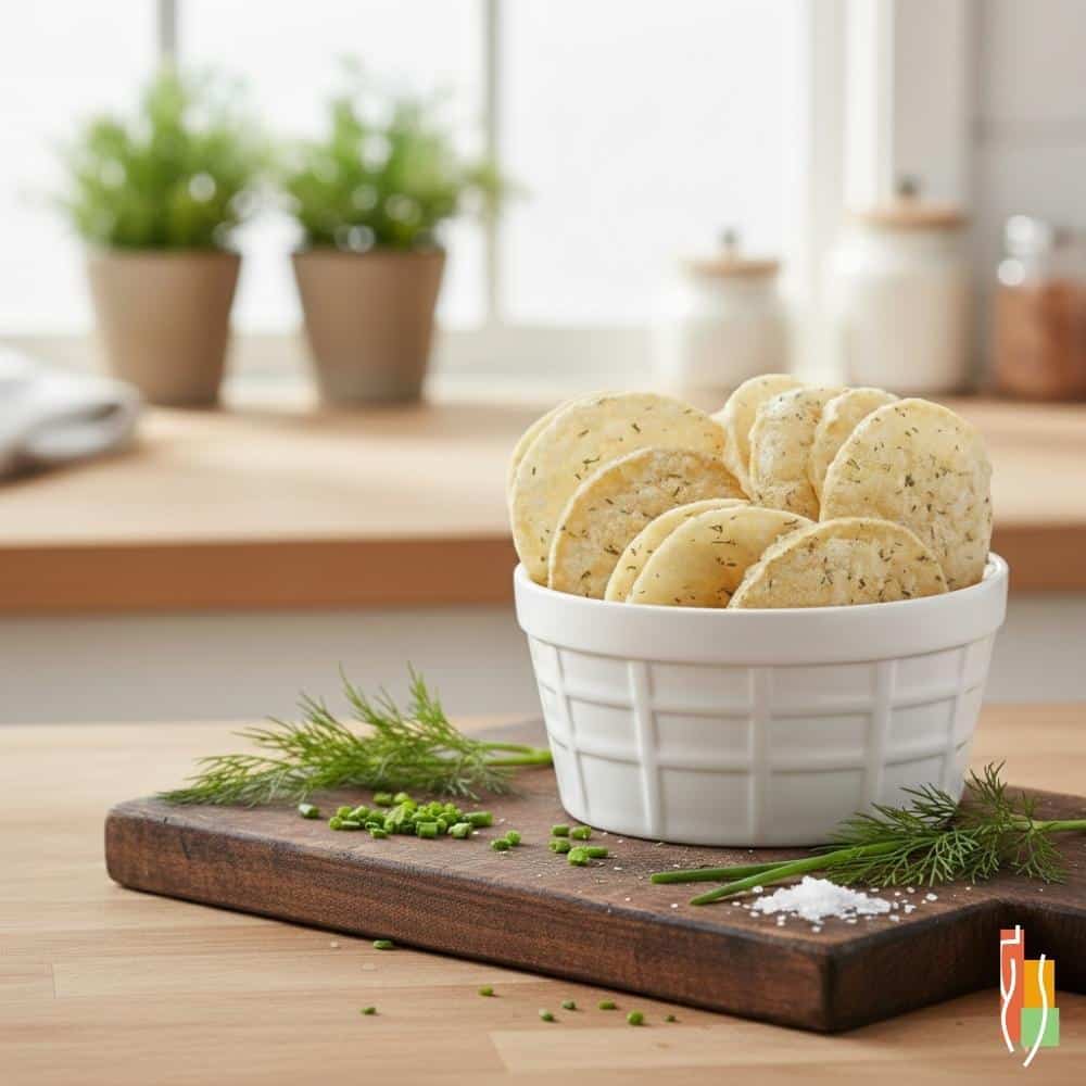 Croustilles protéinées cornichon et aneth, 14g protéines, 120 calories, Clinique Maigrir en Santé.