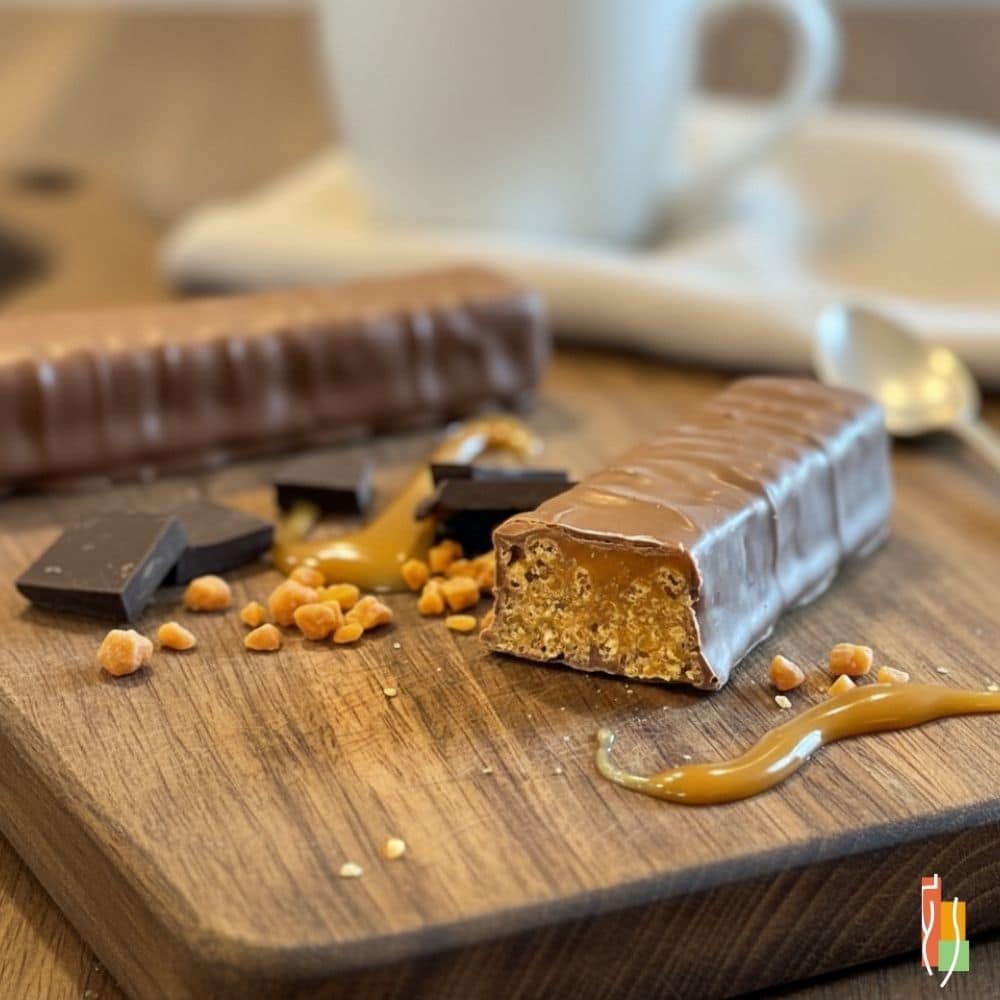 Barre protéinée arachides et caramel, 15g protéines, 150 calories, Clinique Maigrir en Santé.