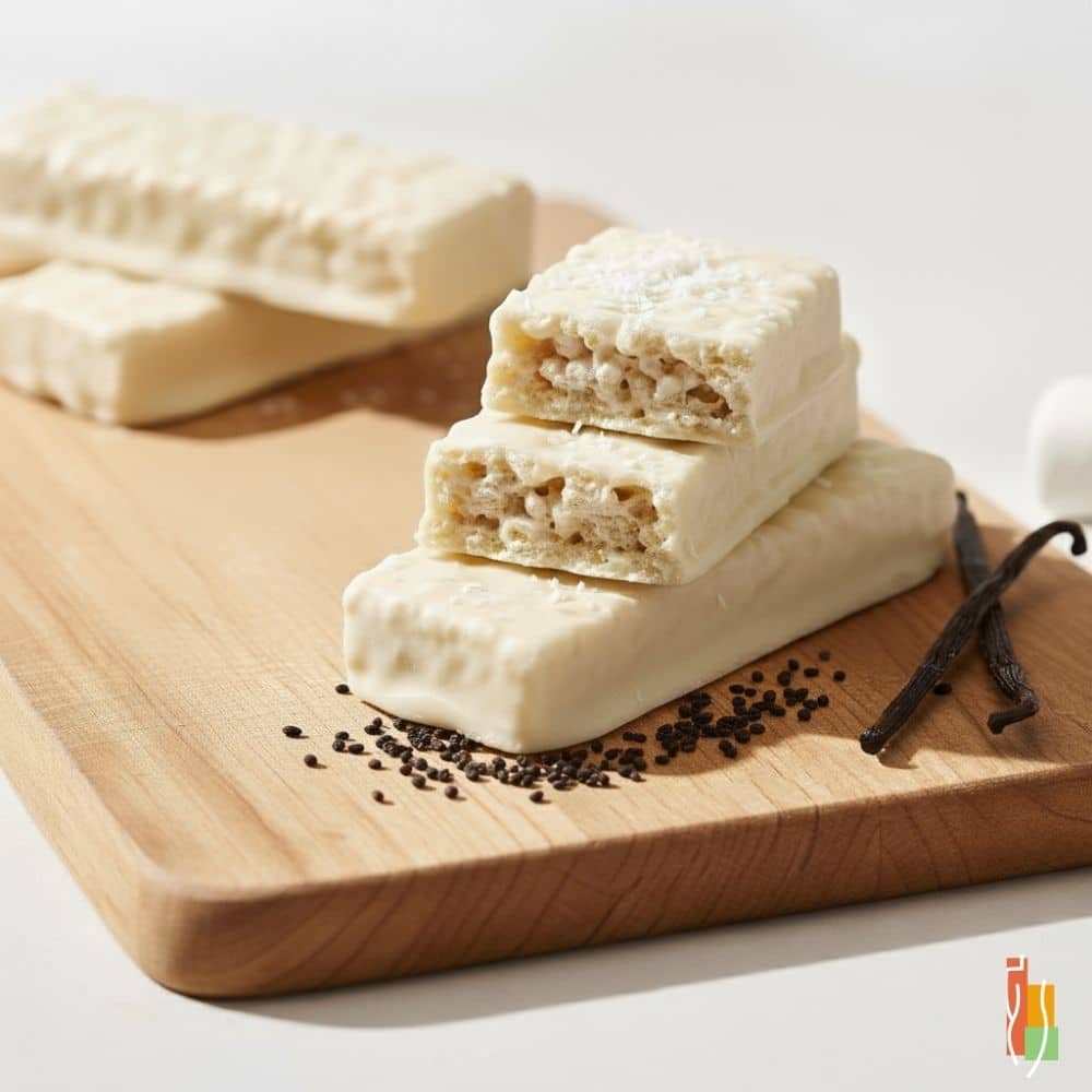 Barre protéinée croustillante vanille, collation faible en sucre Clinique Maigrir en Santé.