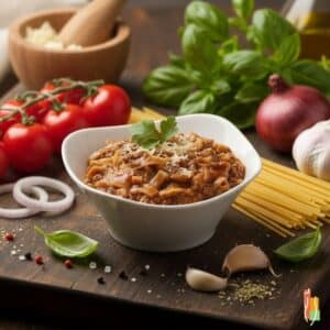 melange-repas-chaud-spaghetti-bolognaise-vegetarien