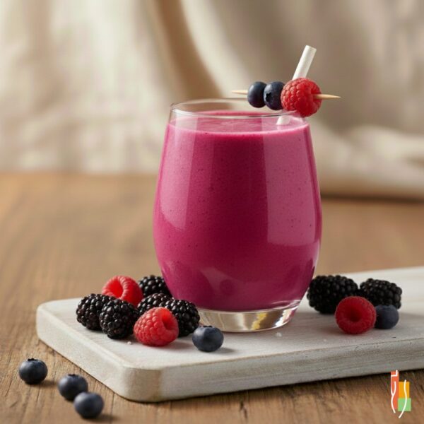 Smoothie protéiné baies et crème, riche en protéines, faible en calories, perte de poids, Clinique Maigrir en Santé.