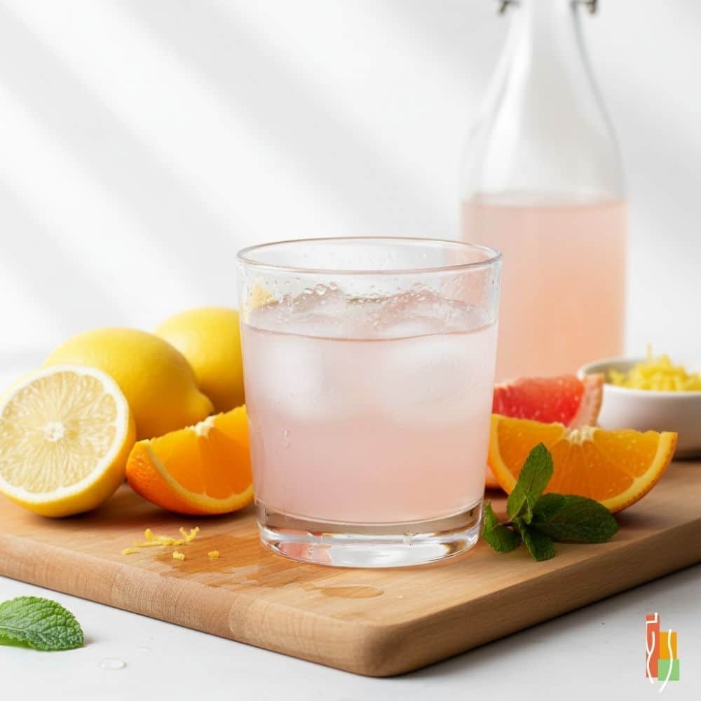 Limonade rose au collagène, boisson en poudre pour l'élasticité et la santé de la peau.