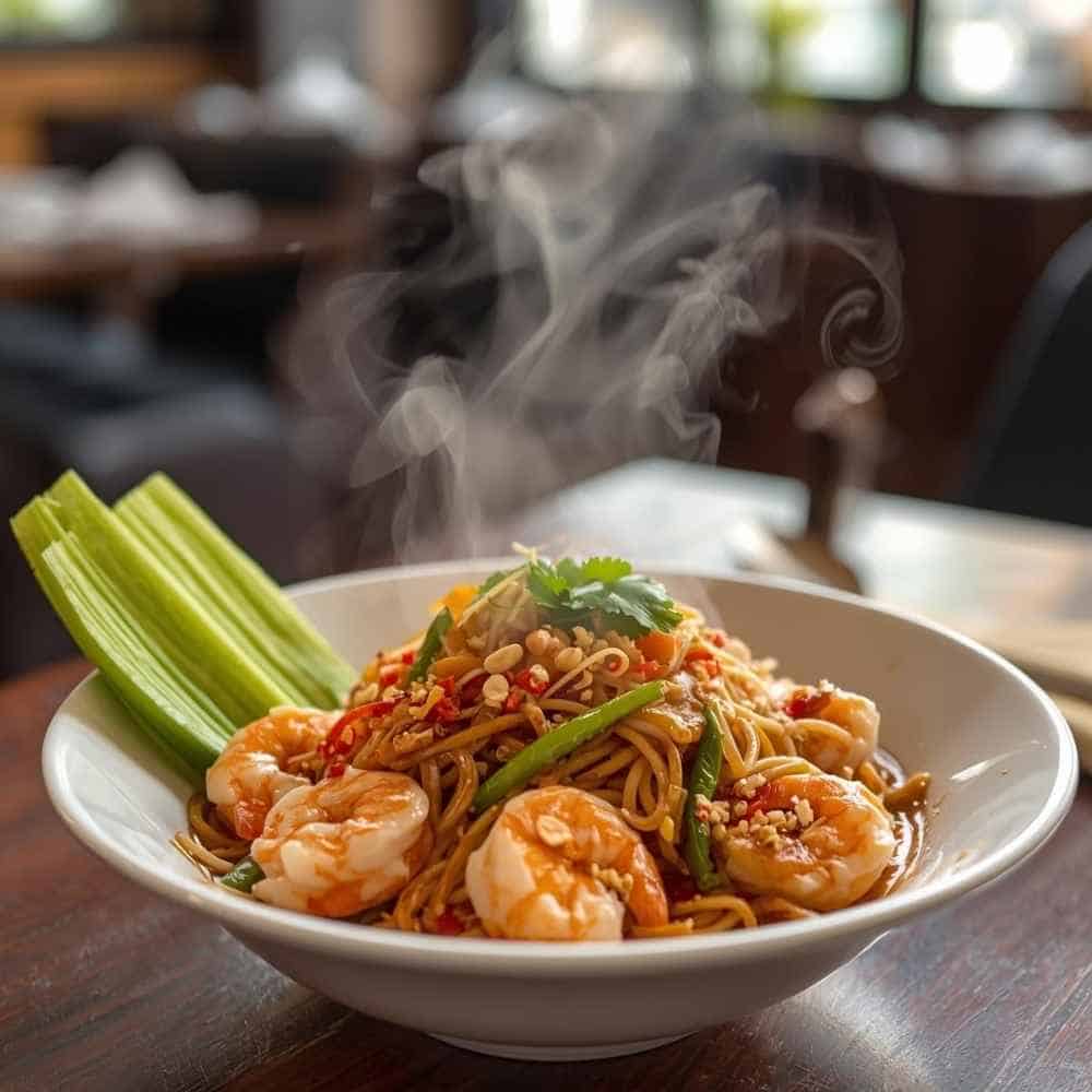 Recette de Pad Thaï aux crevettes santé et léger, idéal pour une perte de poids durable.