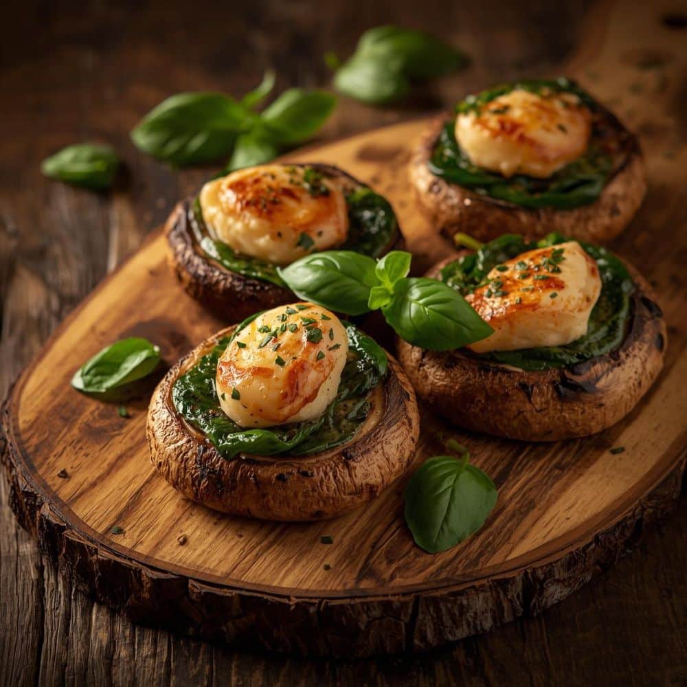 Dégustez une délicieuse pizza aux champignons et à la mozzarella, parfaite pour atteindre vos objectifs de perte de poids!