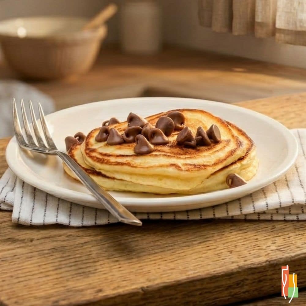 Assiette de crêpes protéinées aux pépites de chocolat sans gluten de la Clinique Maigrir en Santé.
