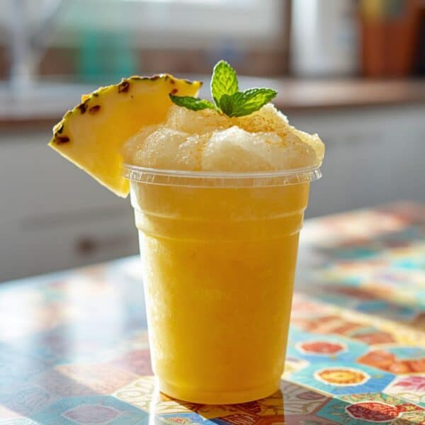 Verre de slush granité protéiné saveur ananas et mangue pour perte de poids - Clinique Maigrir en Santé